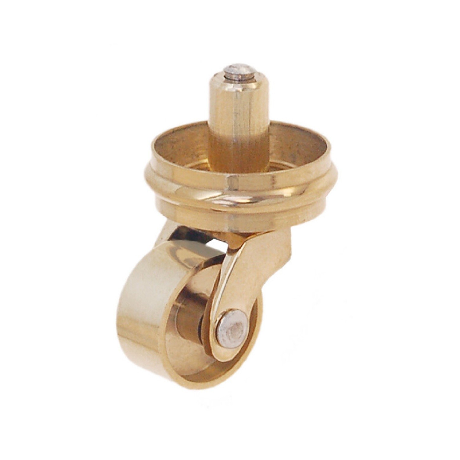 3/4" Antique Furniture Caster- Small -  Polished Brass