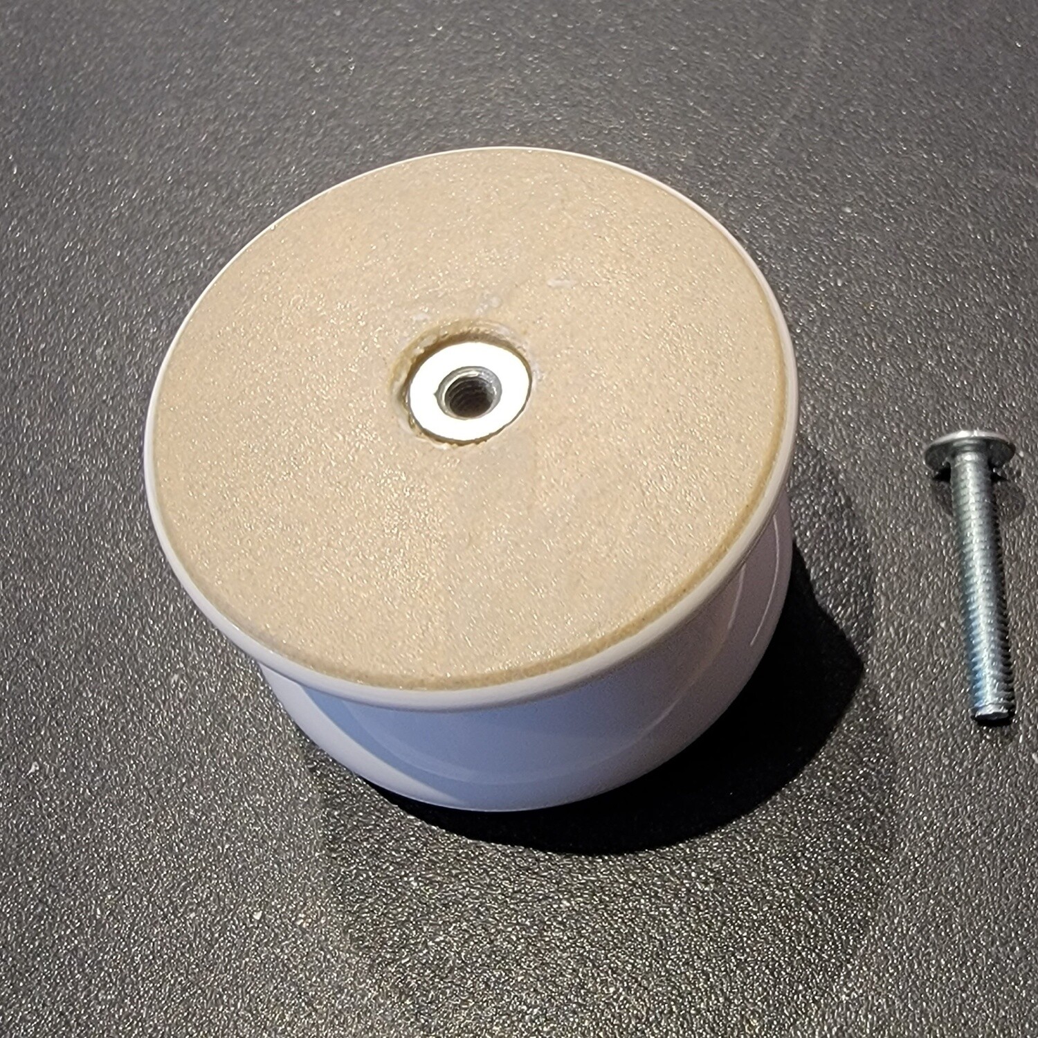 White Porcelain Round Knob - 2"