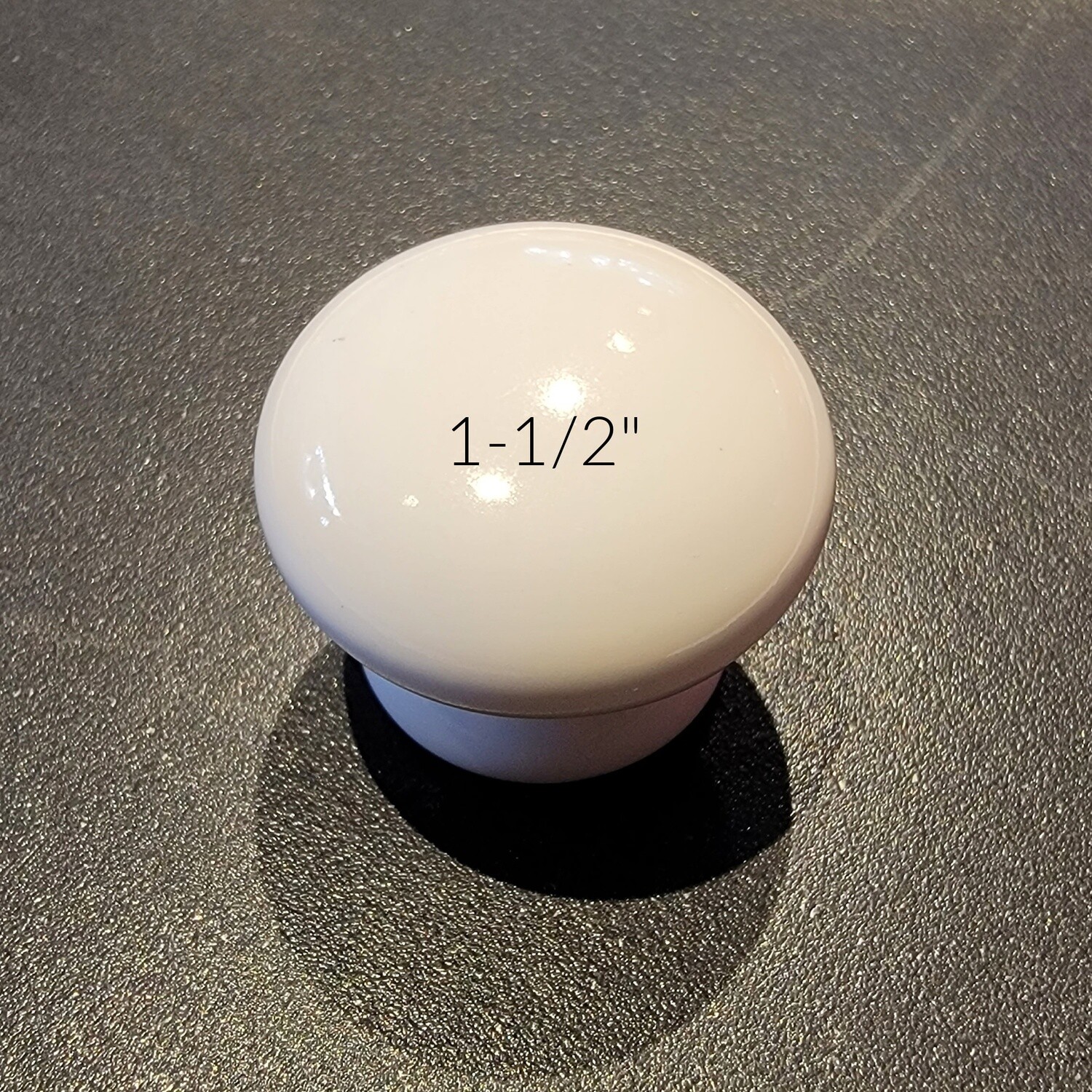 White Porcelain Round Knob - 1-1/2"