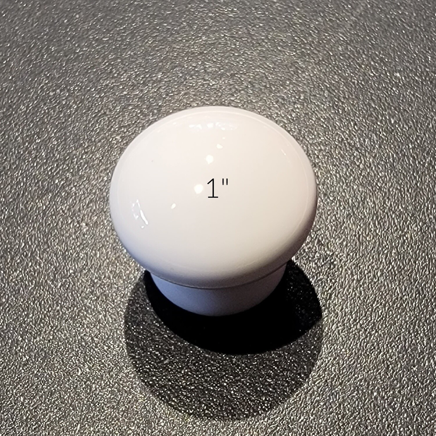 White Porcelain Round Knob - 1"