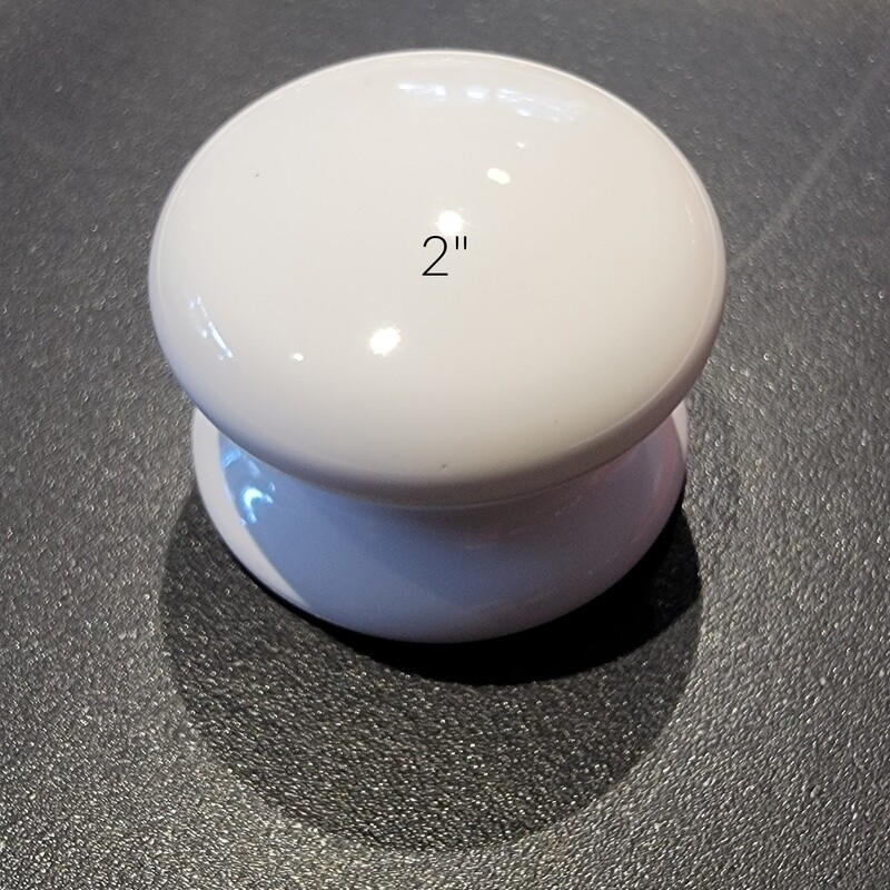 White Porcelain Round Knob - 2