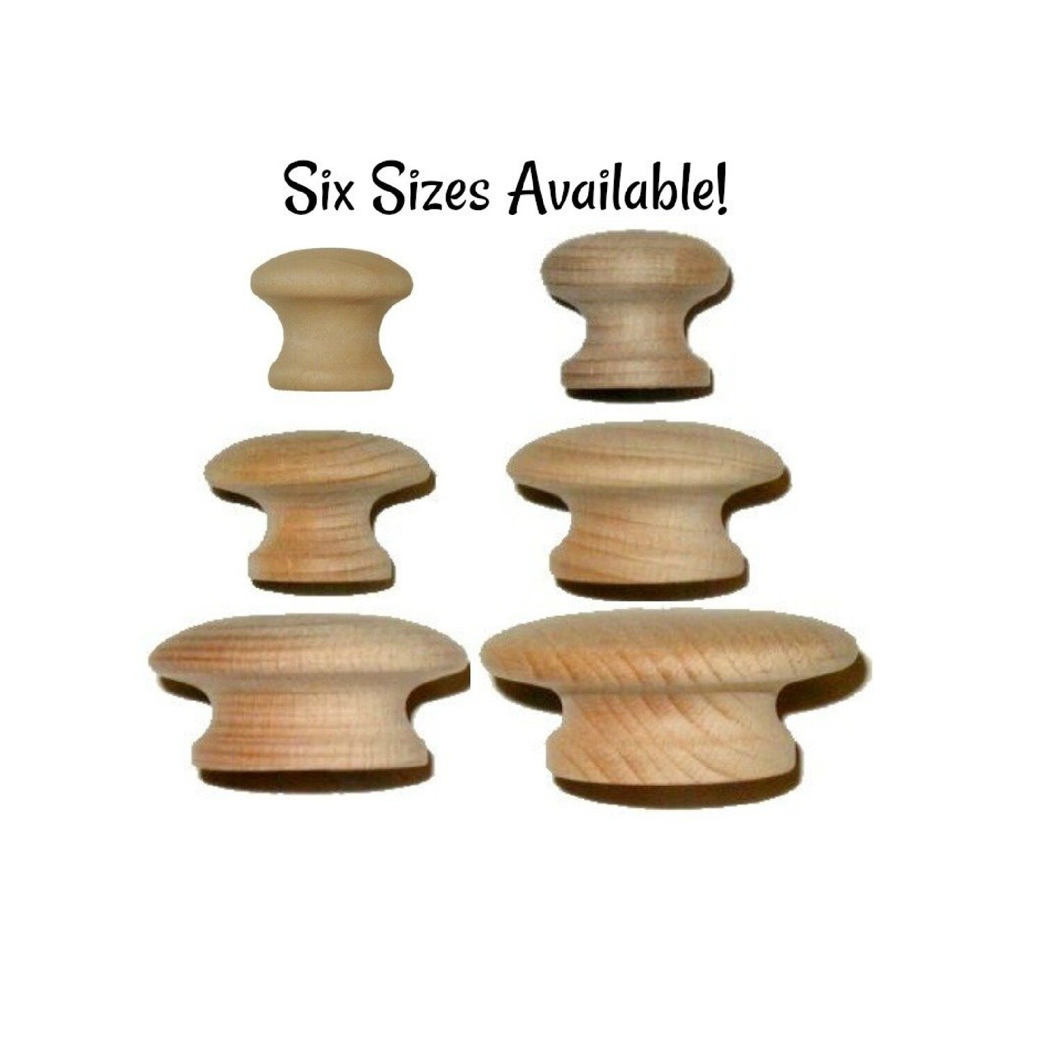 Wood Grain Round Hardwood Knob - 1 1/2"