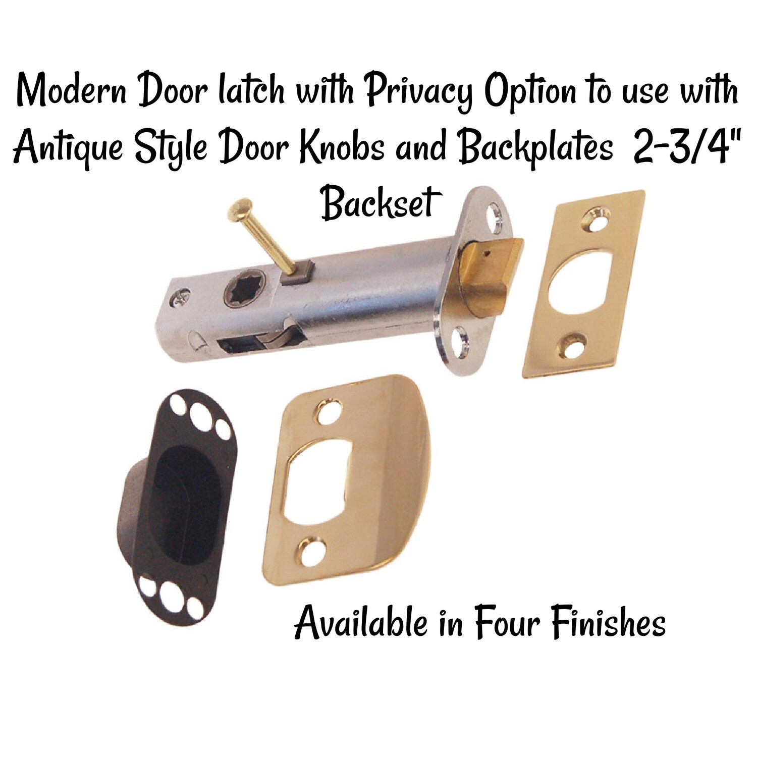 Modern Door lock latch for Antique Knobs 2-3/4&quot; Backset with Privacy option