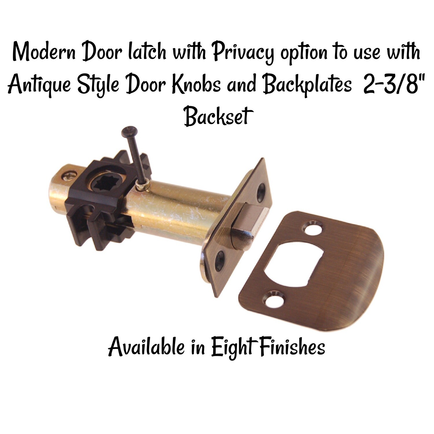 Modern Door lock latch for Antique Knobs 2-3/8&quot; Backset with Privacy option
