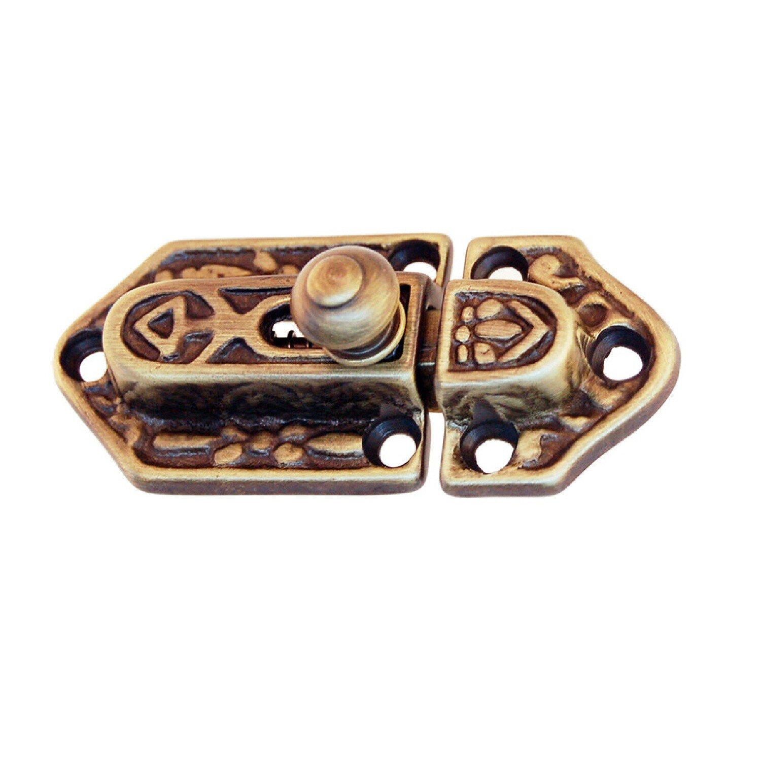 Victorian Style Flush Mount CABINET LATCH Antiqued Brass