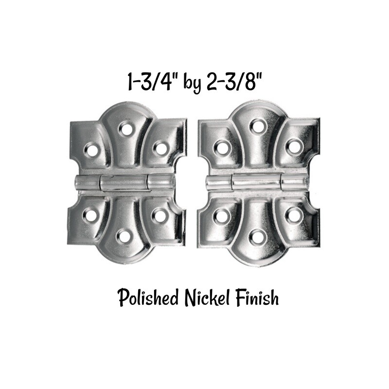Pair of Cabinet Hinges - Nickel plated steel