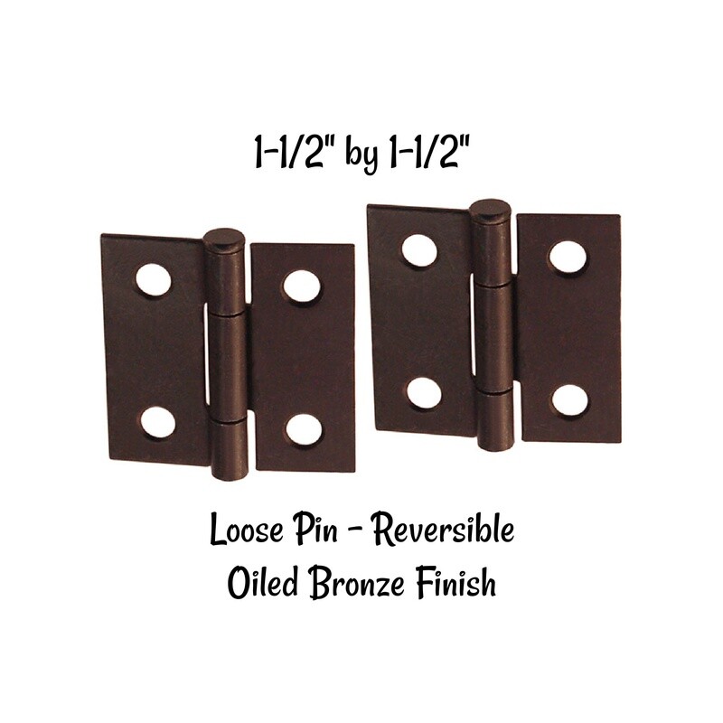 Oiled Bronze Plated Steel -- Loose Pin Cabinet Hinge -