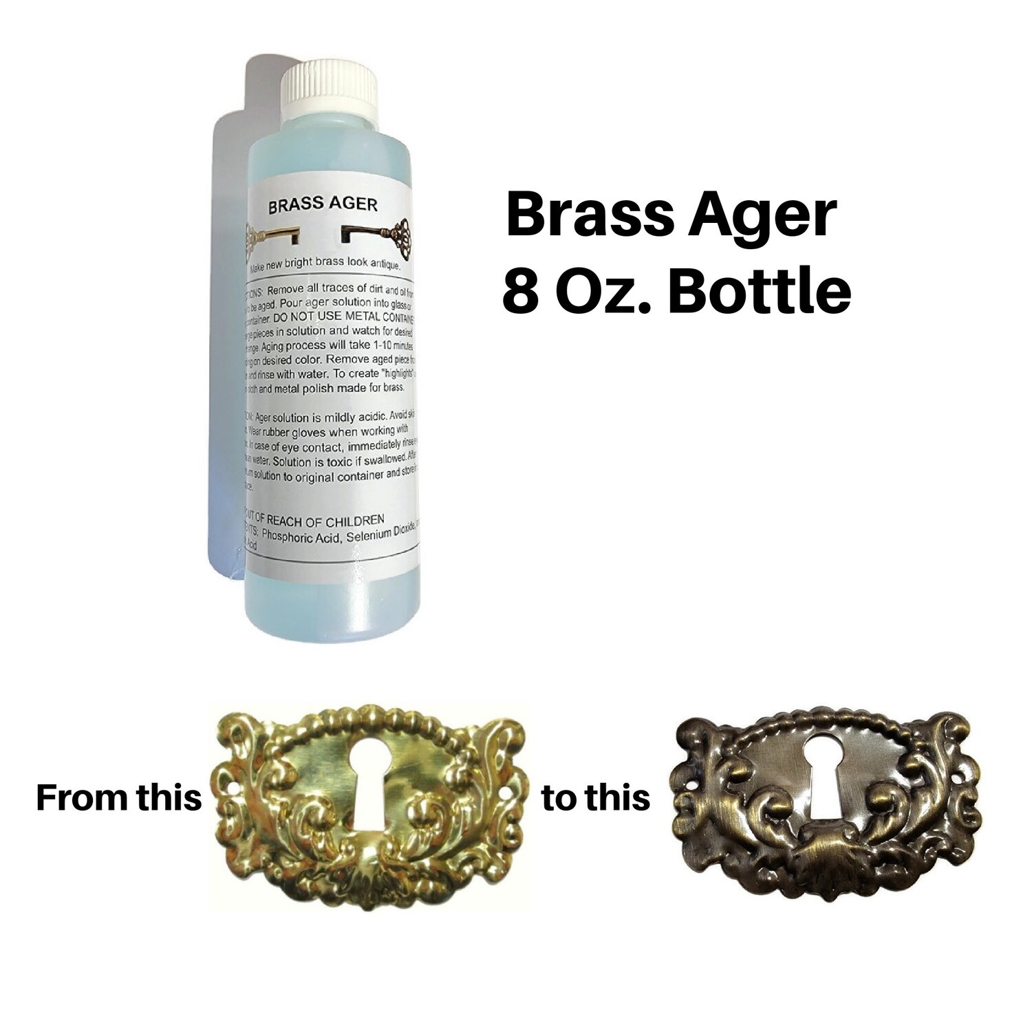 Brass Darkening Solution - 8 oz.  Antique Vintage old dull