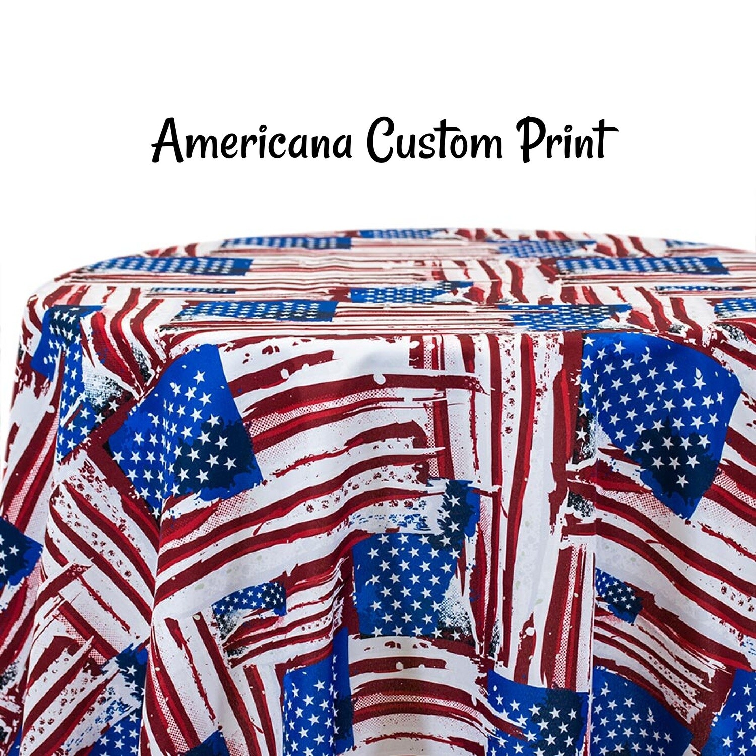 Americana Custom Print Oval Tablecloths
