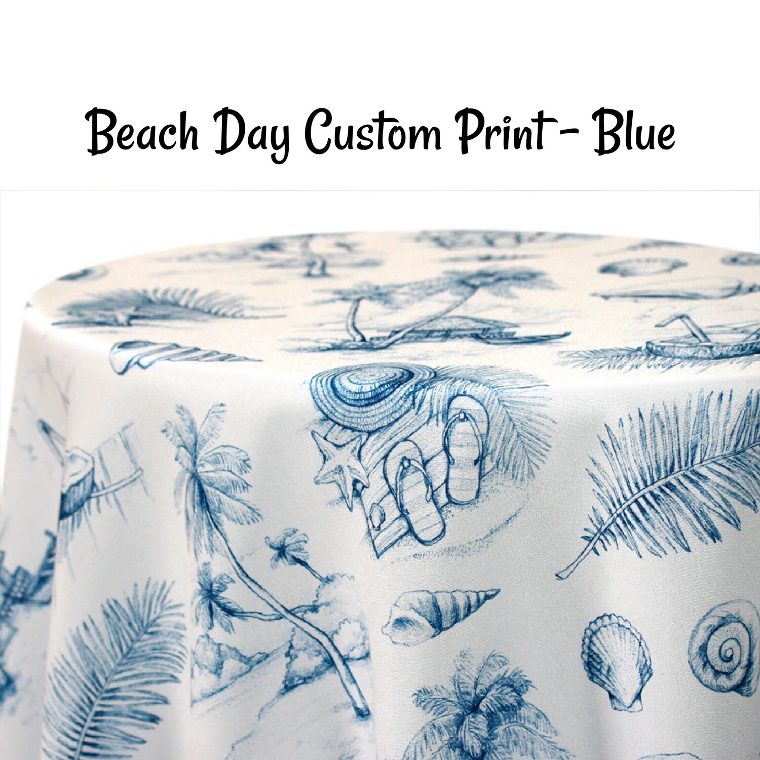 Beach Day Custom Print Square Tablecloths