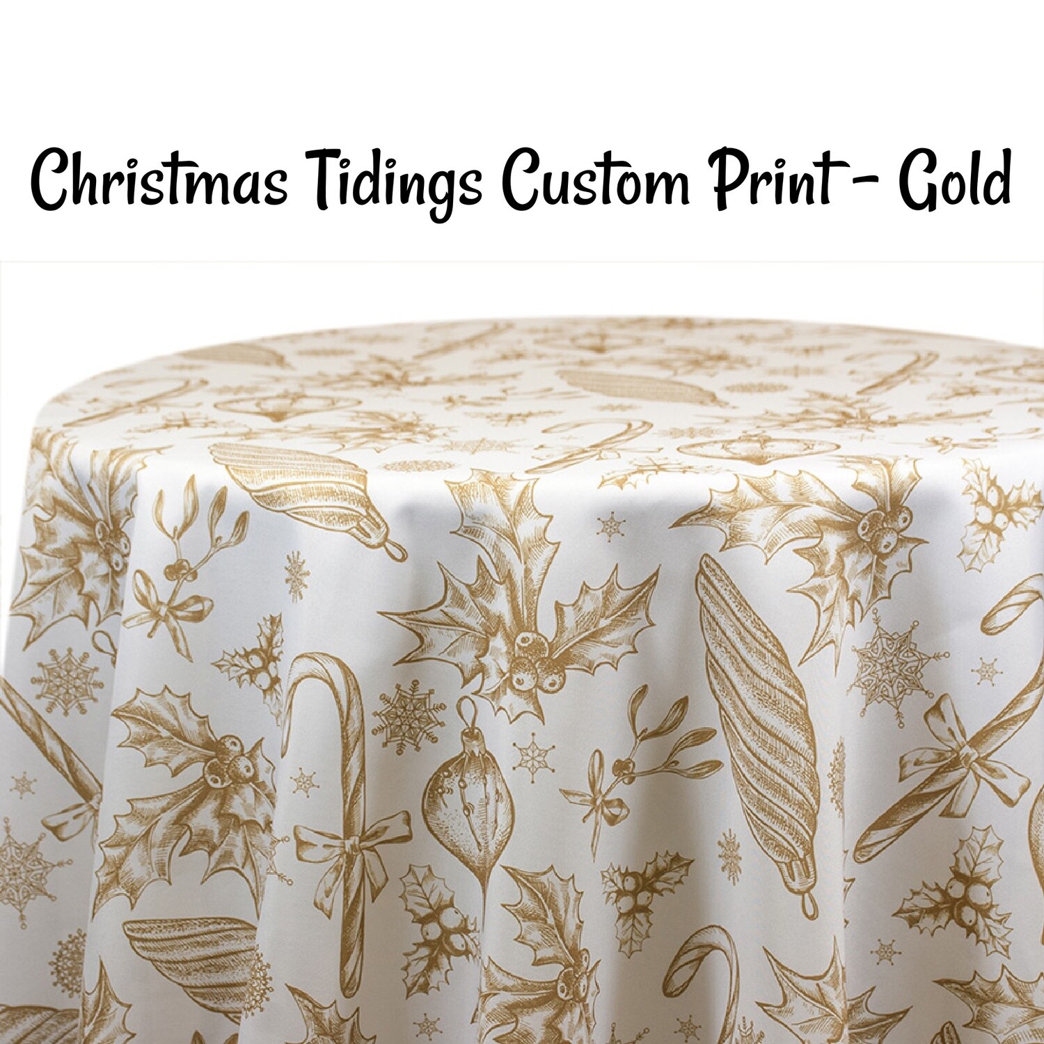 Christmas Tidings Custom Print Fabric By The Yard