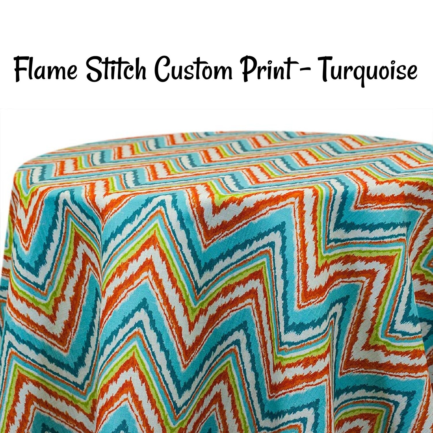 Flame Stitch Custom Print Table Skirting by the foot