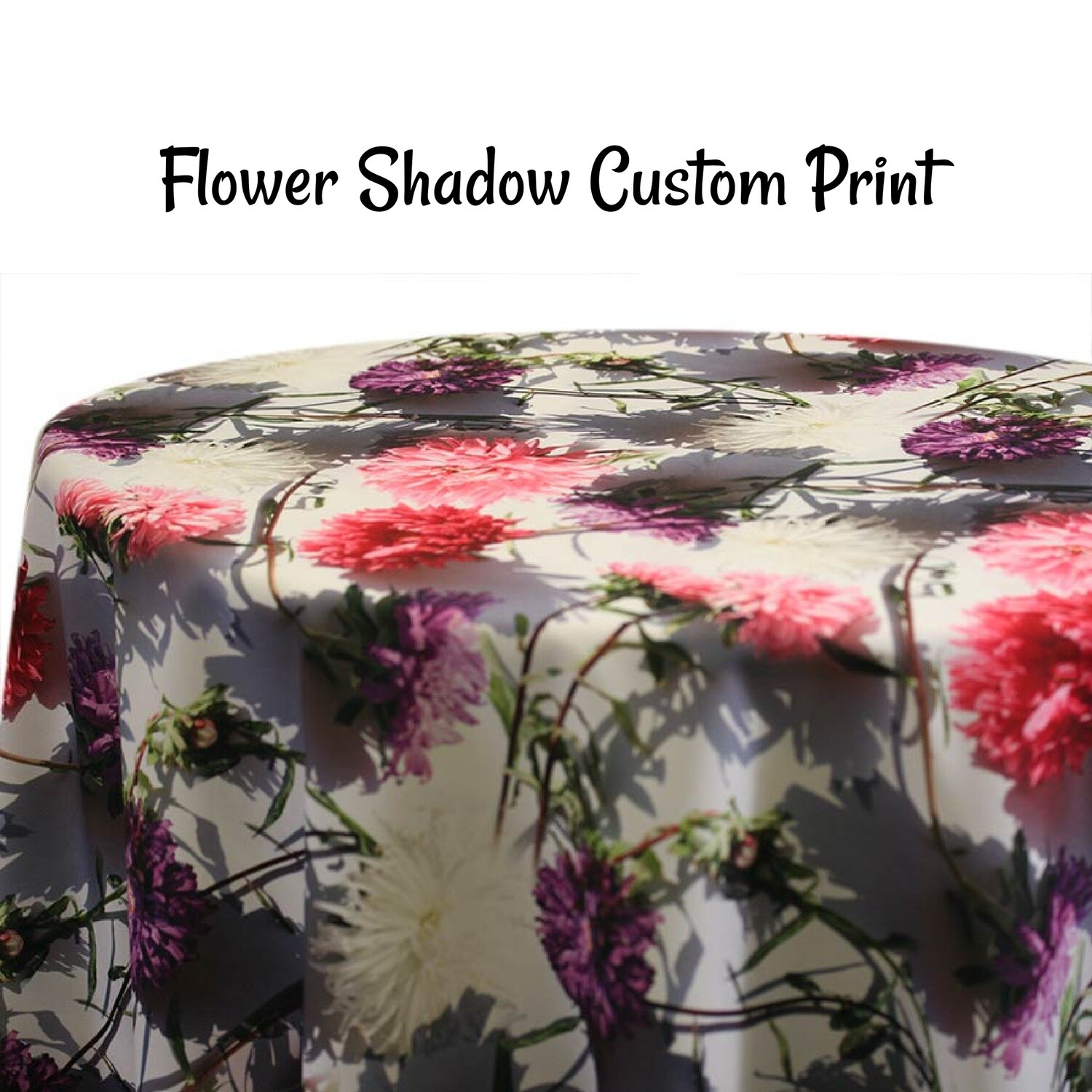 Flower Shadow Custom Print Fabric By The Yard