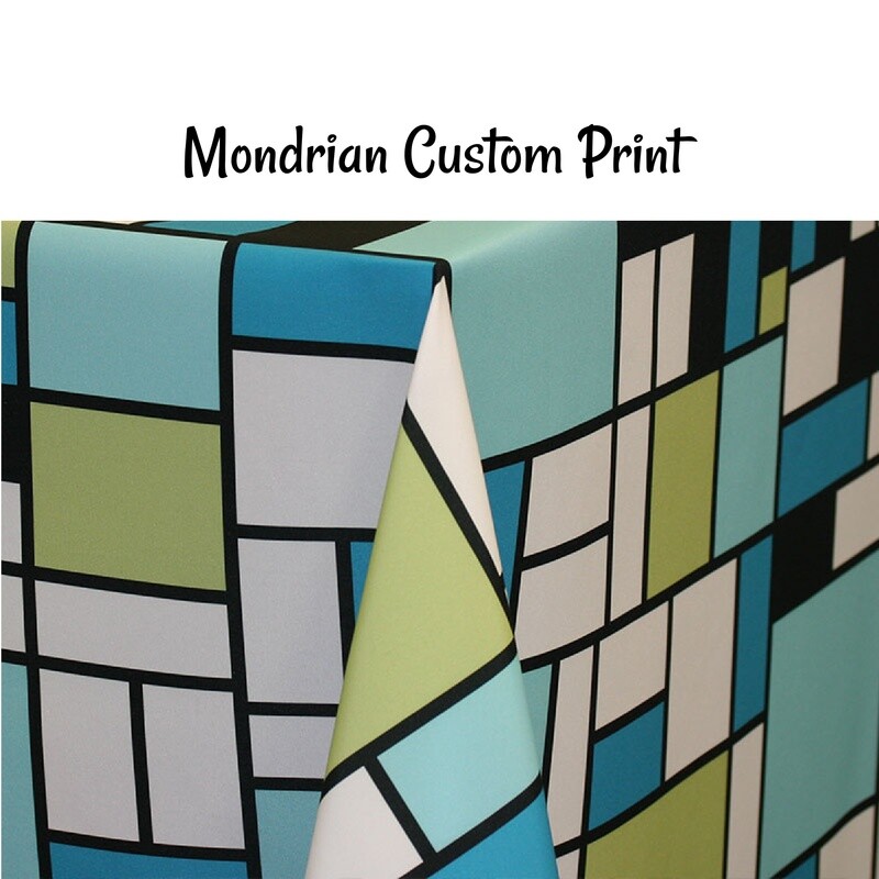 Mondrian Aqua Custom Print - 1 Color