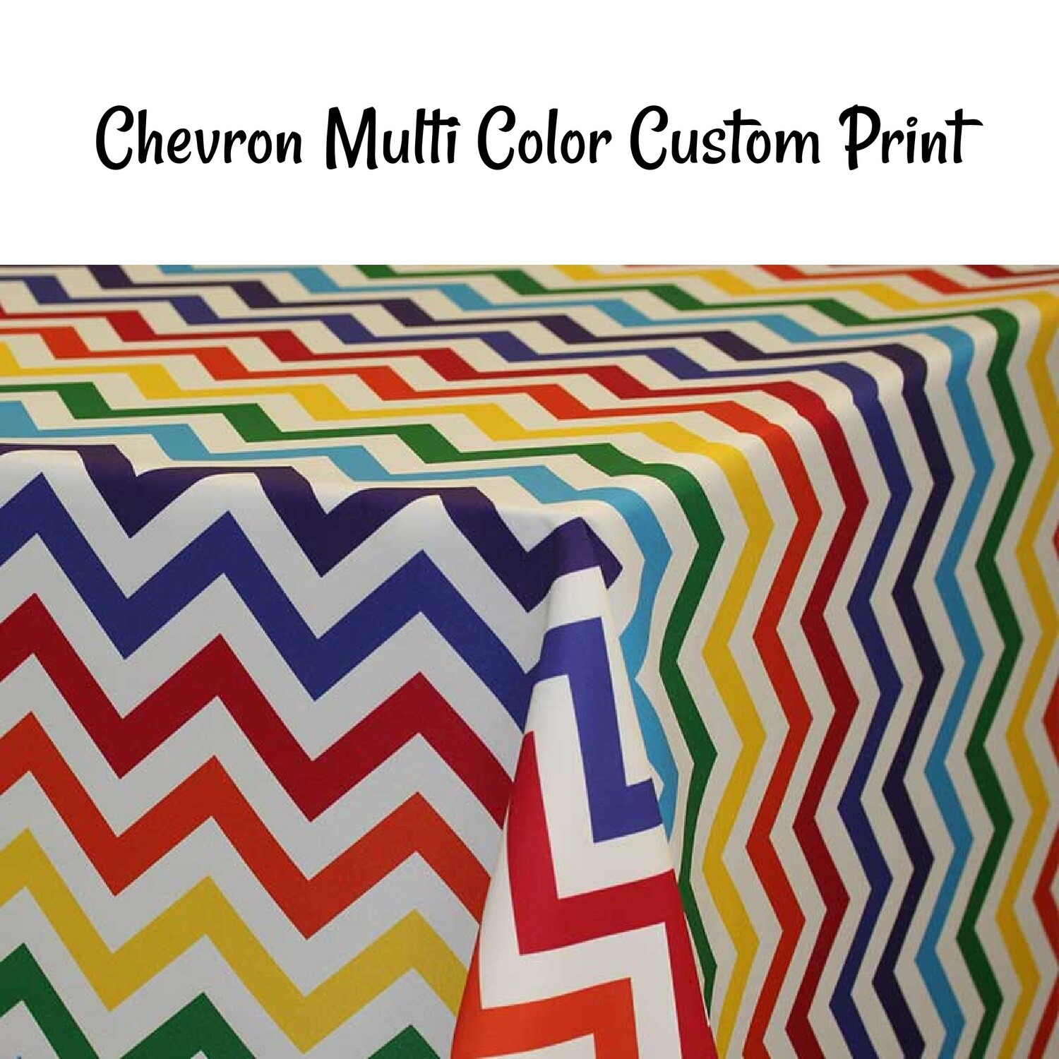 Multi Color Chevron Custom Print Square Tablecloths