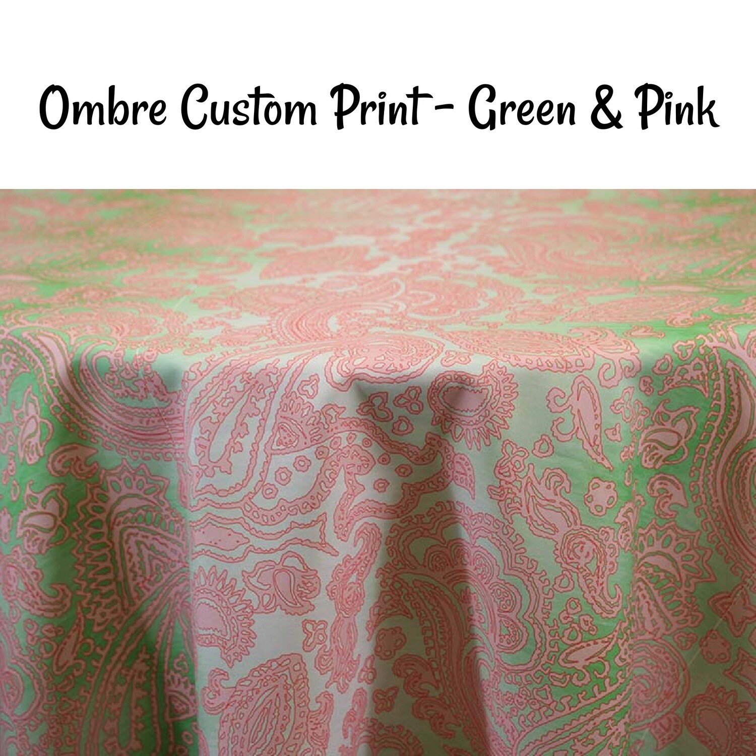 Ombre Paisley Custom Print Round Tablecloths