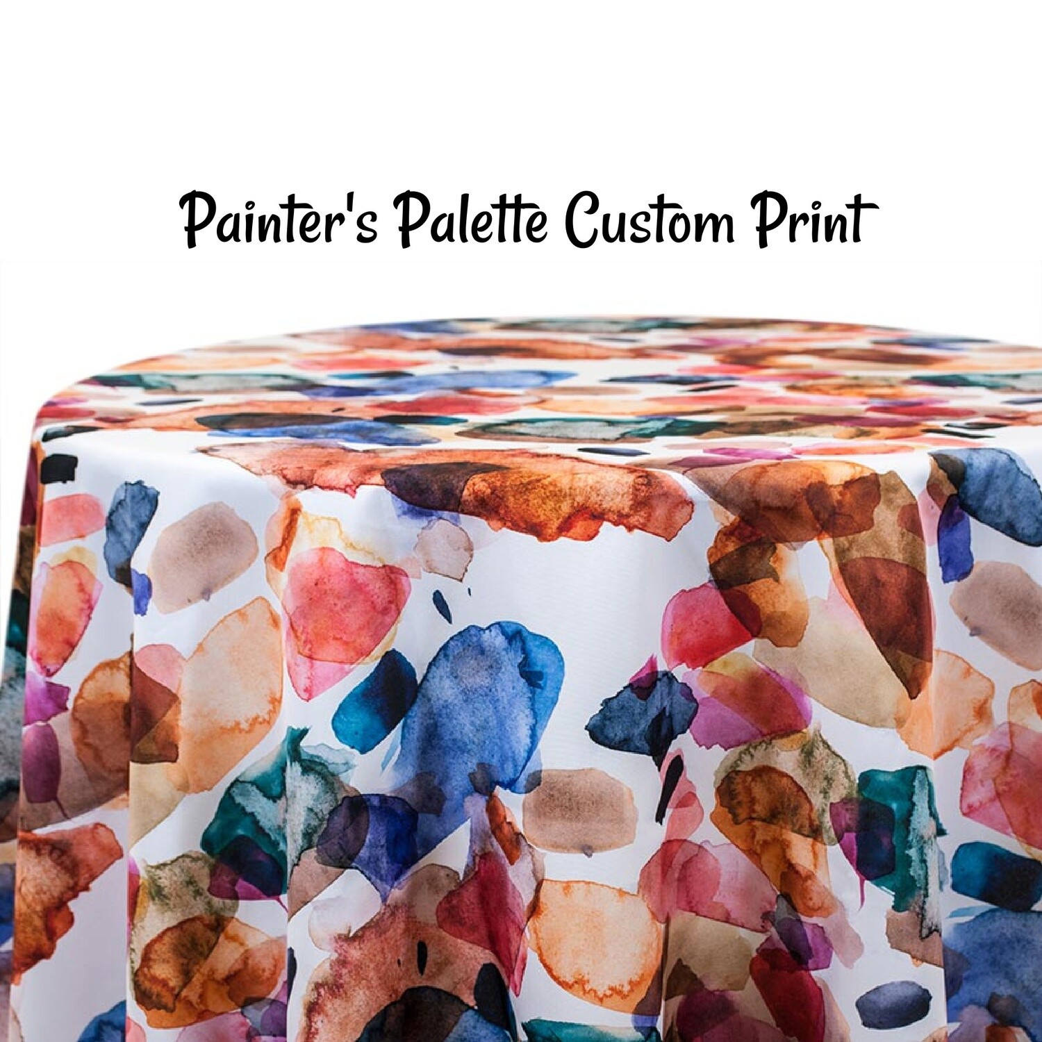 Painter's Palette Custom Print Table Skirting by the foot