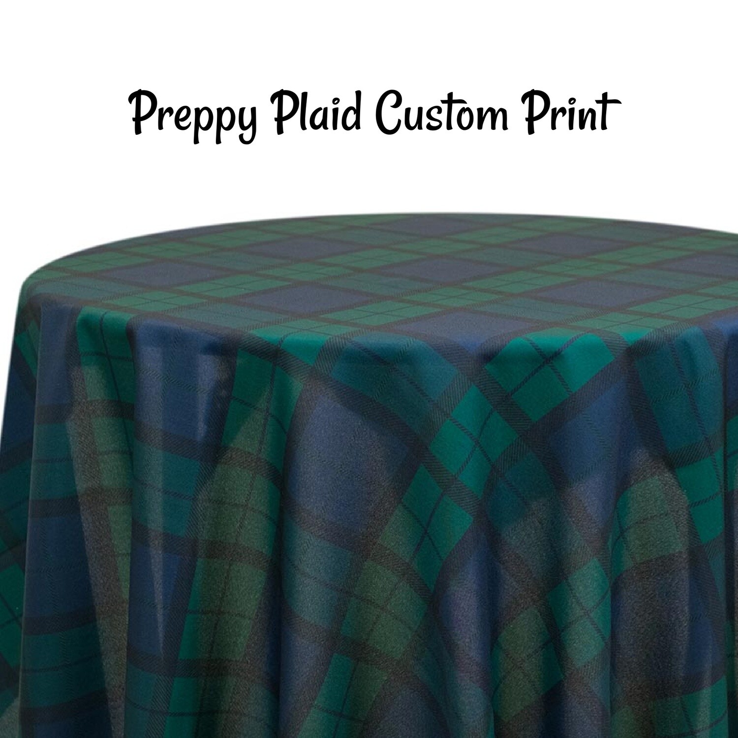 Preppy Plaid Custom Print Square Tablecloths