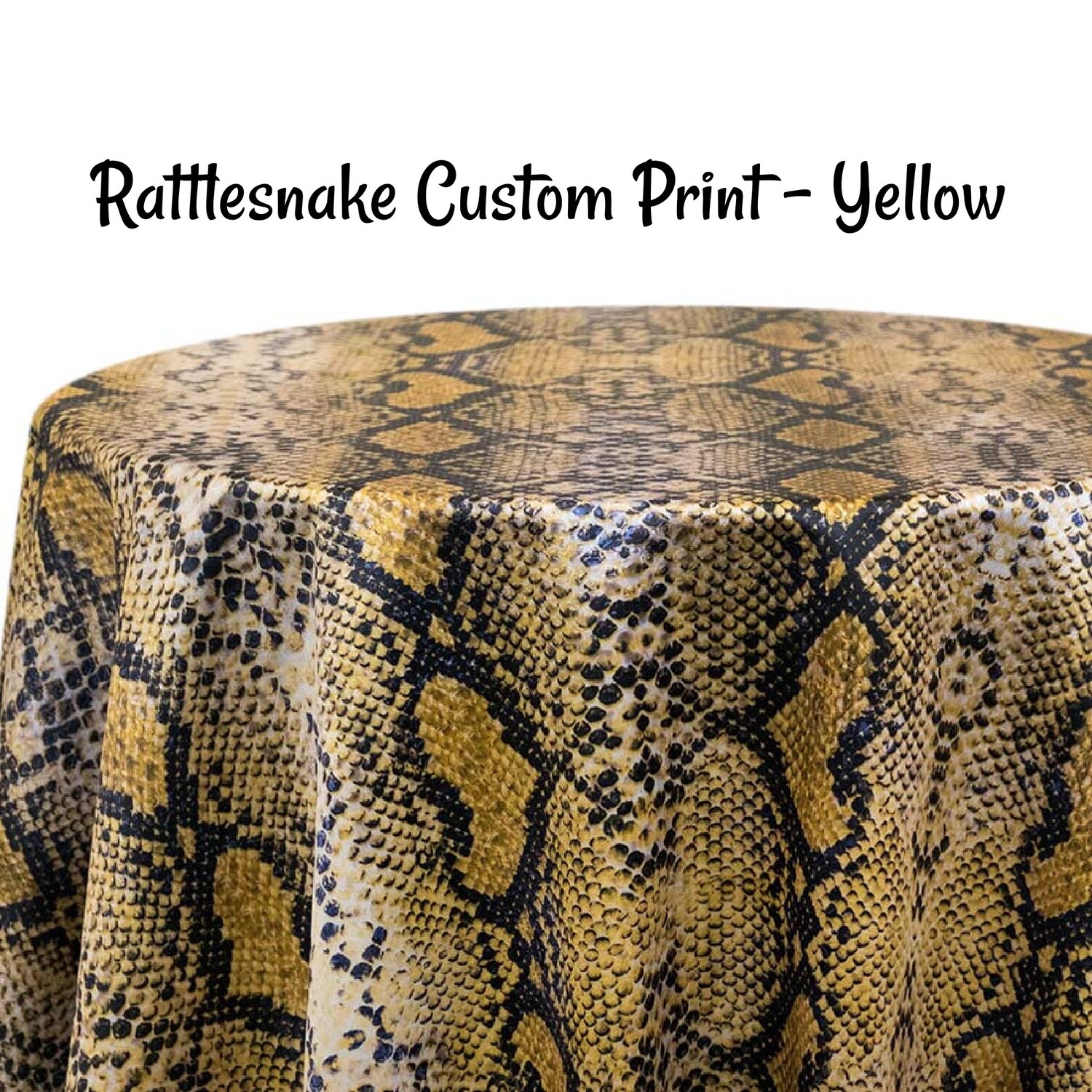 Rattlesnake Custom Print Table Skirting by the foot