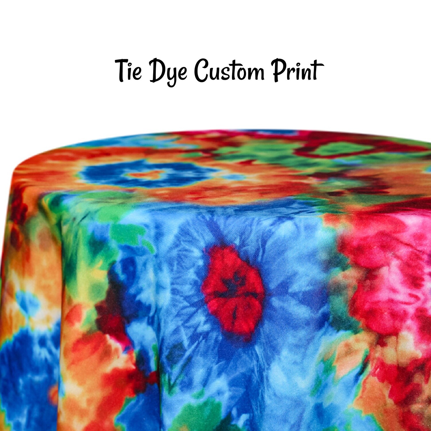 Tie Dye Custom Print Table Skirting by the foot