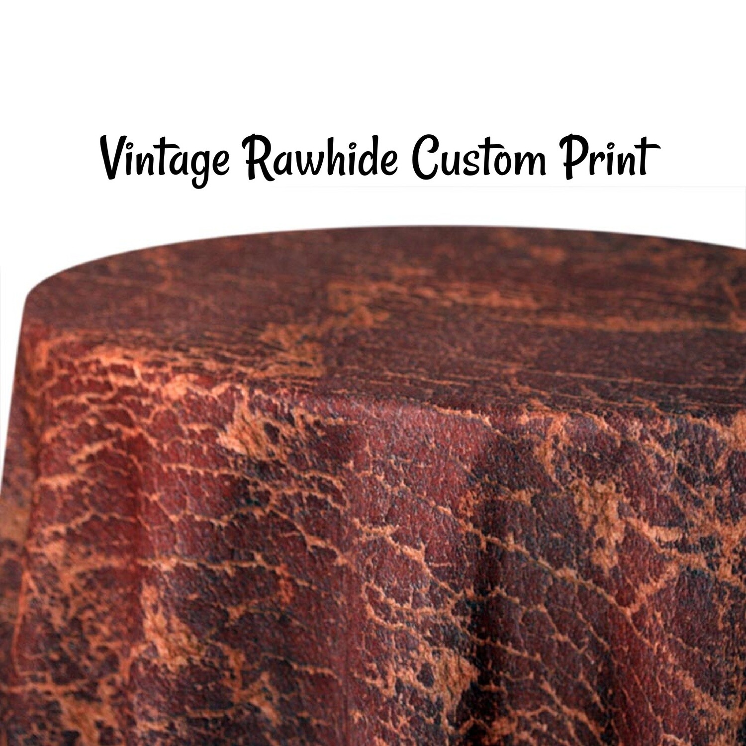 Vintage Rawhide Custom Print Table Skirting by the foot