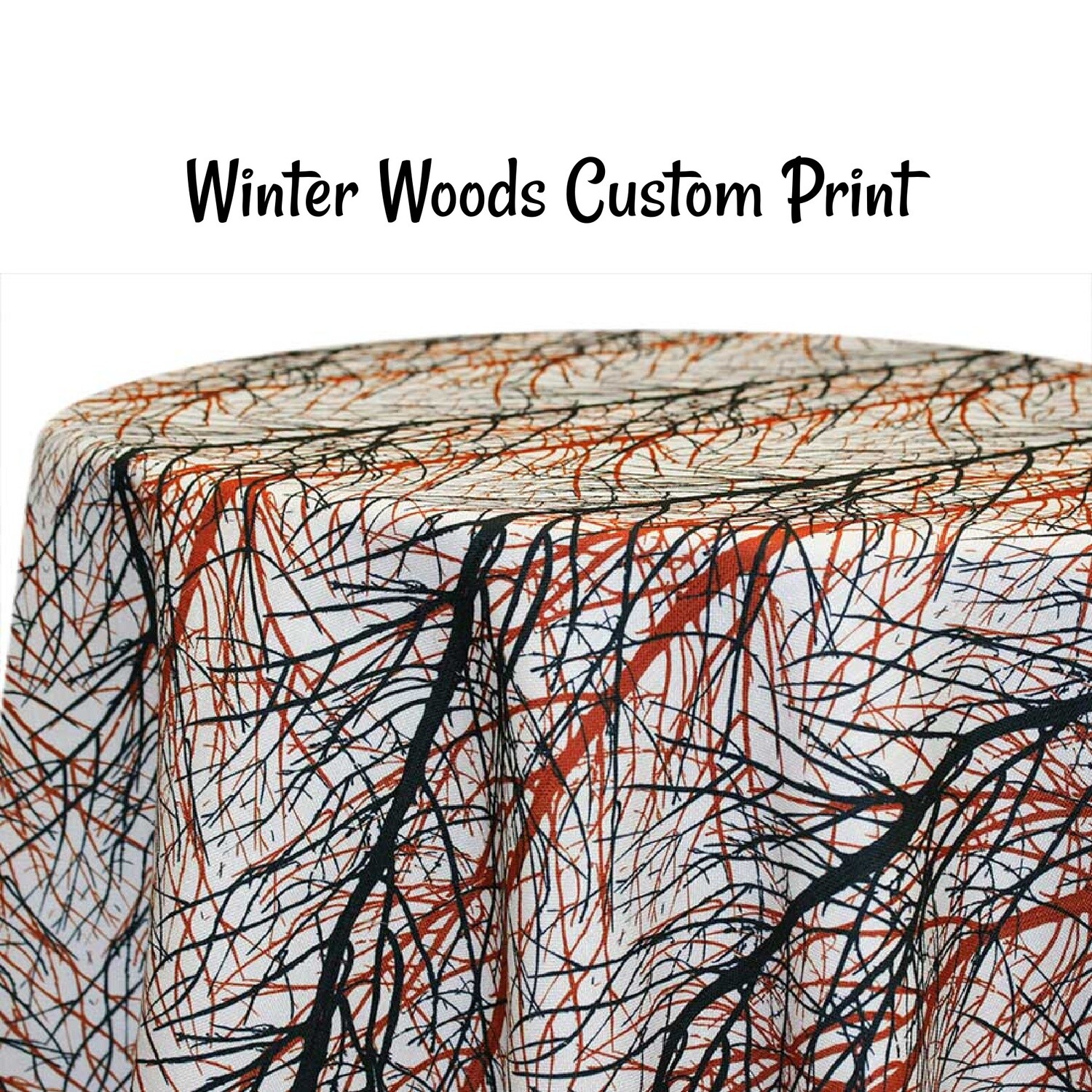 Winter Woods Custom Print Round Tablecloths