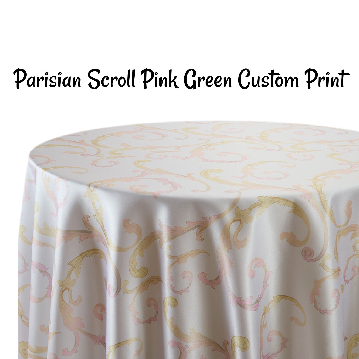 Parisian Scroll Custom Print Oval Tablecloths