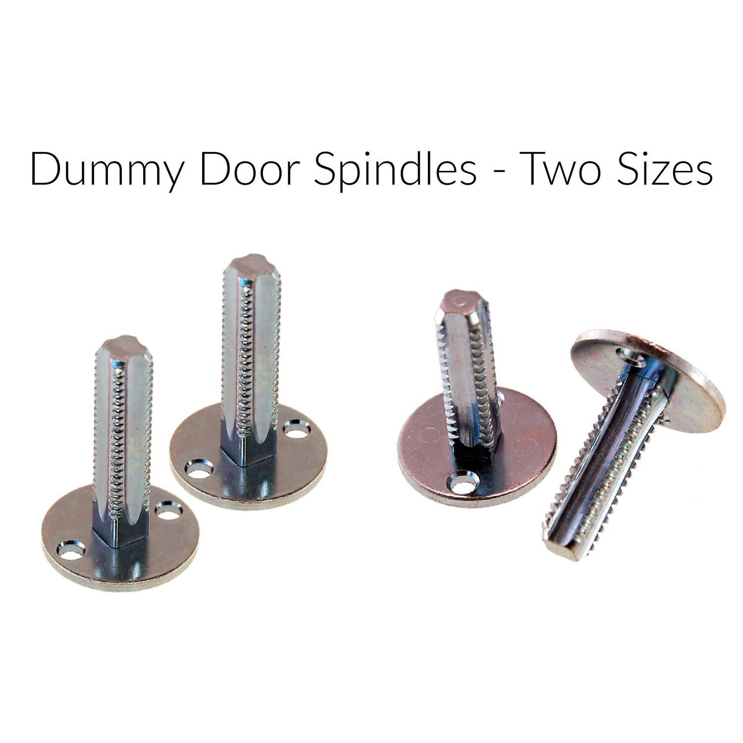 ​Dummy spindles for door knobs. Steel. Zinc plated.  Sold by the pair. Two Sizes