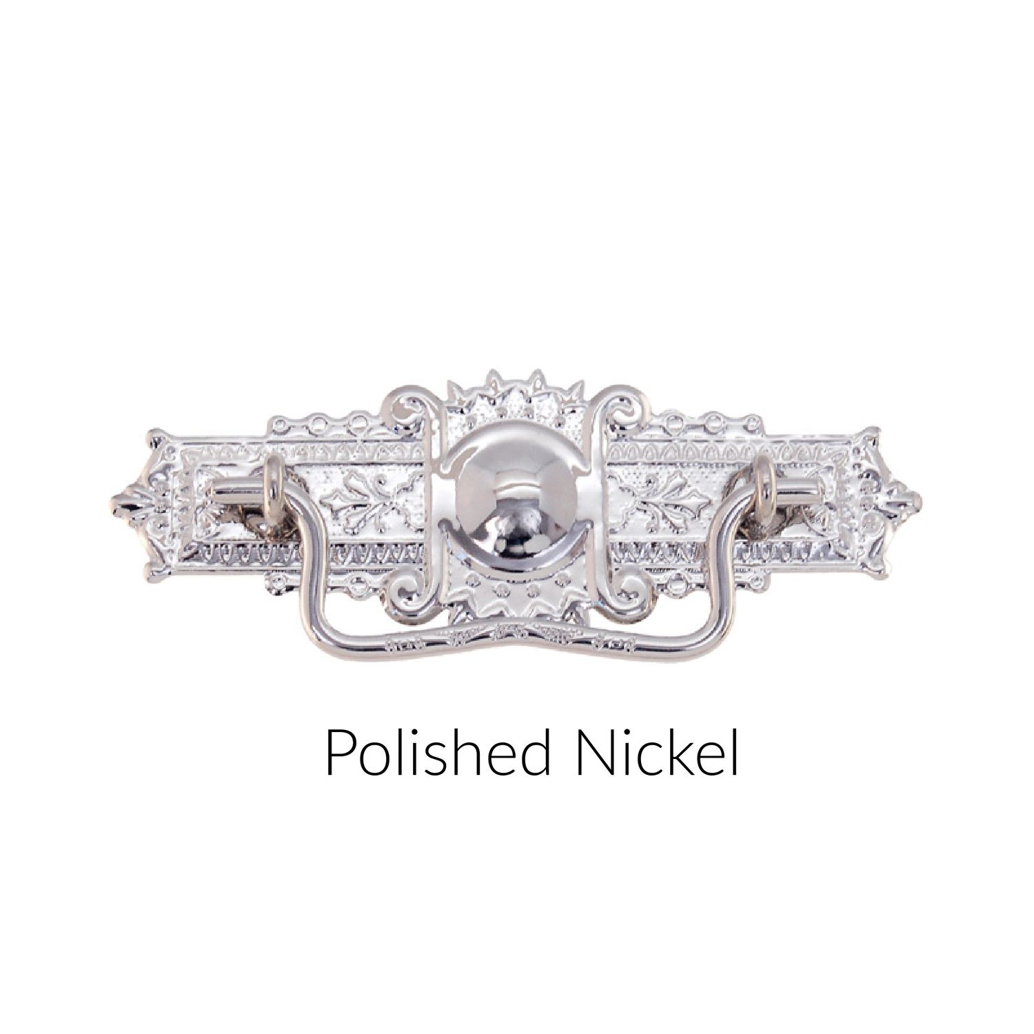 Victorian Eastlake Style polished Nickel Drawer Pull