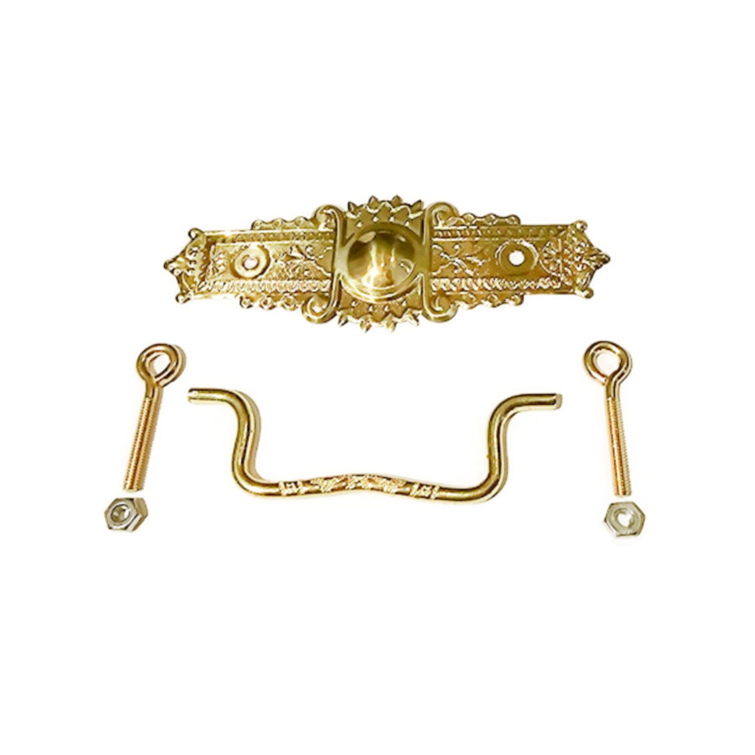 Victorian Eastlake Style polished Nickel Drawer Pull