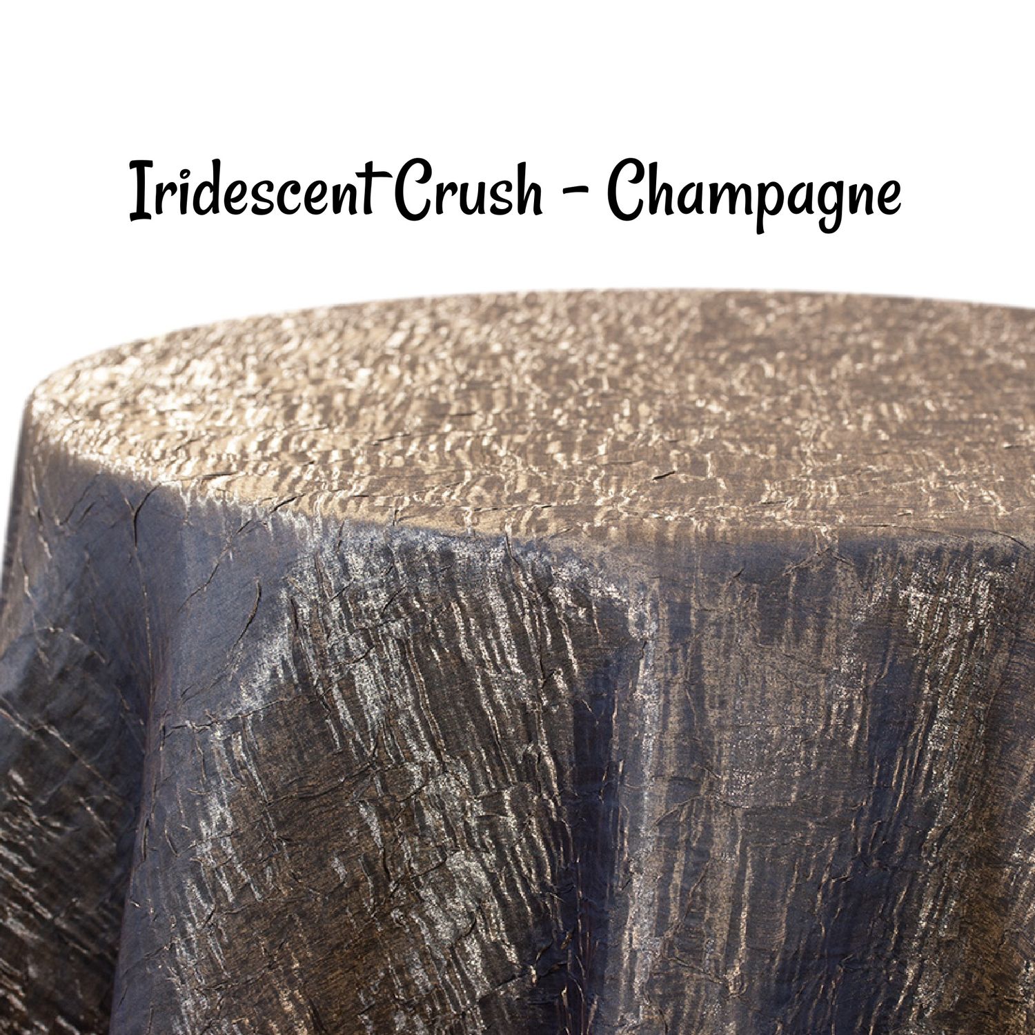 Linens For Less 90&quot; x 132&quot; Oval in Iridescent Crush Champagne