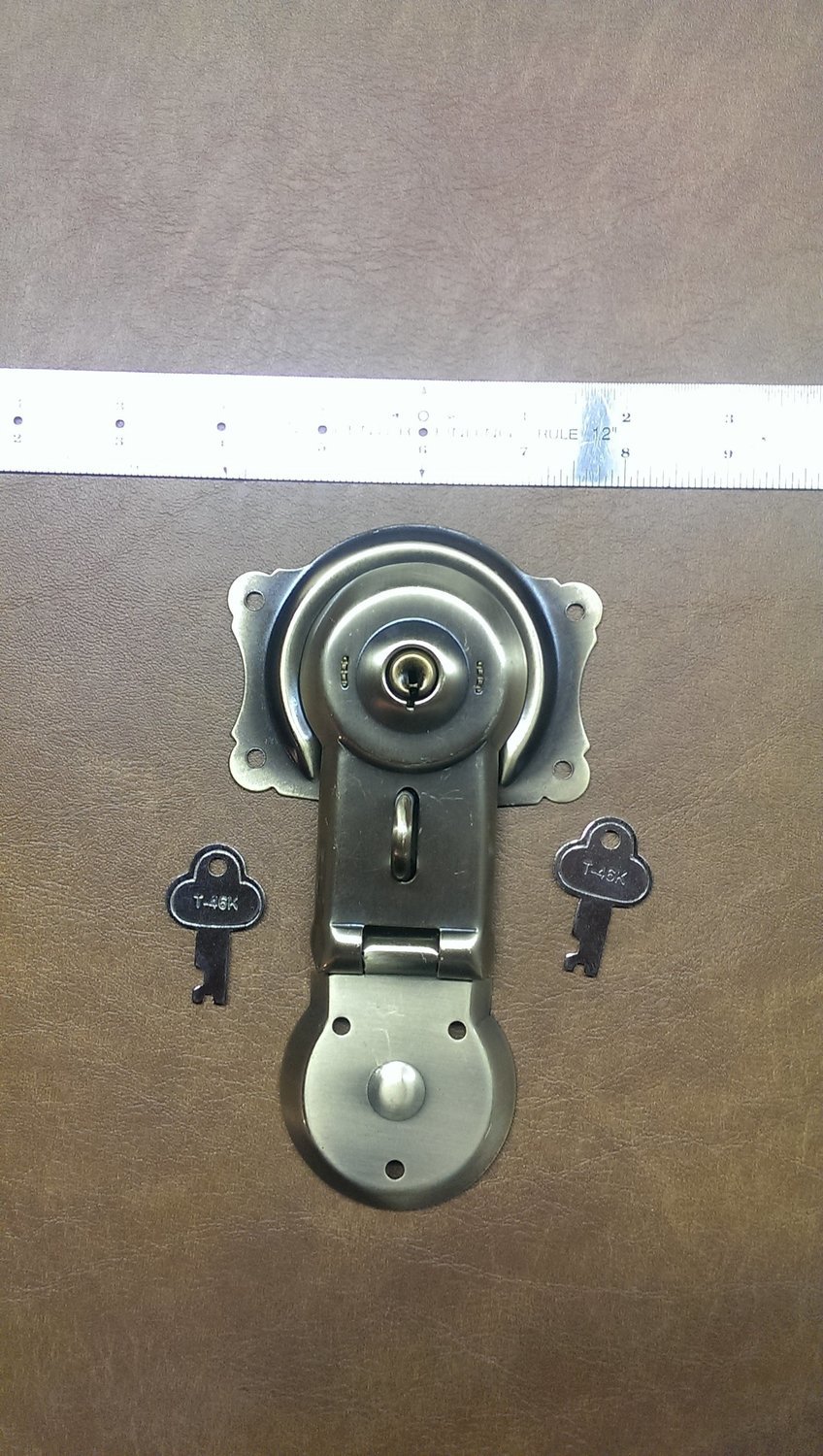 Trunk Lock with Keys - Antique Brass Plated