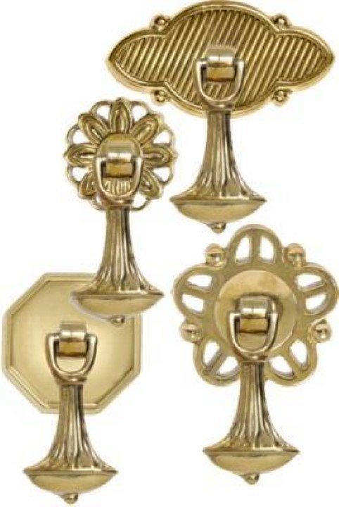 Lotus Drop Pull - Brass
