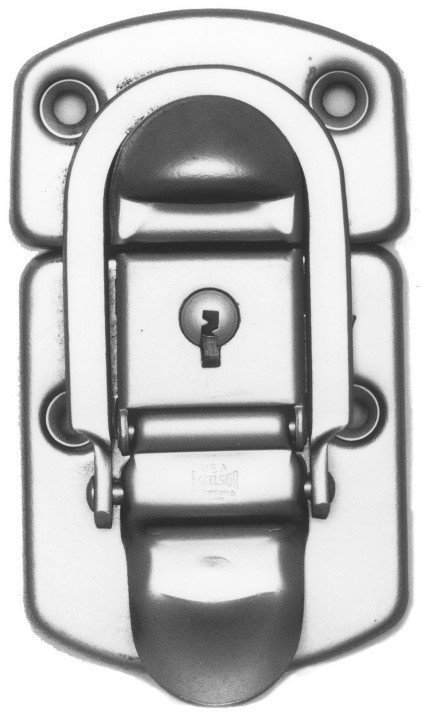 Big Nickel Plated Locking Drawbolt with Key.