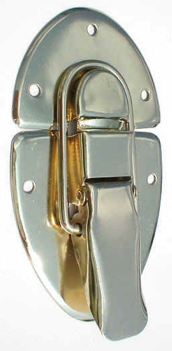 Large Oval Trunk Drawbolt Brass Plated