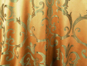 Linens For Less 120" Round in Gold/Sage Chopin