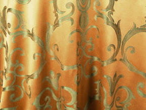 Linens For Less 120&quot; Round in Gold/Sage Chopin