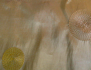 Linens For Less 58"x120" Rectangle in Gold Circle Taffeta