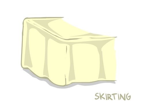 Portofino Custom Print Table Skirting by the foot