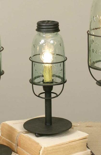 Short Mason Jar Desk Lamp