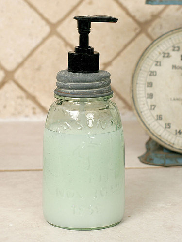 Midget Pint Mason Jar Soap Dispenser - Barn Roof
