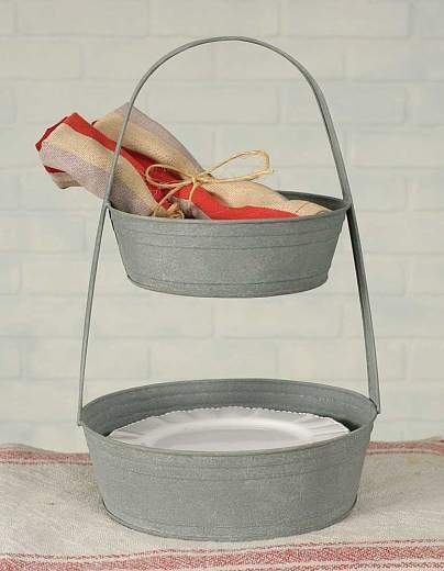 Two Tier Metal Tote
