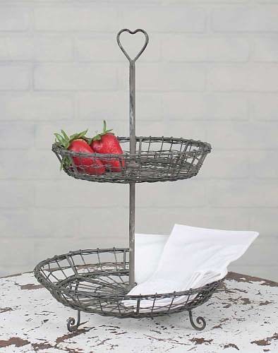 Wire Heart Two Tier Serving Stand