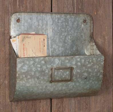 Galvanized Wall Pocket - Set of Two