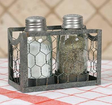 Chicken Wire Salt and Pepper Holder - Set of Two