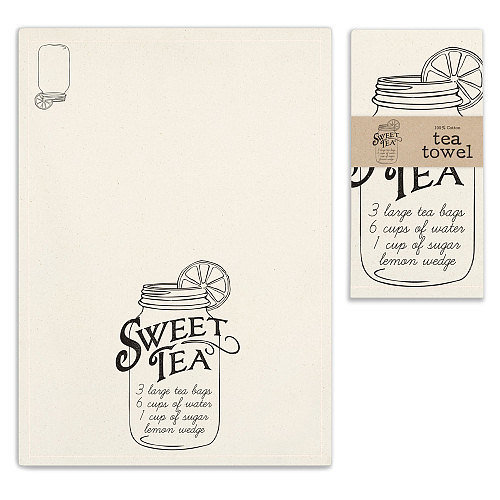 Sweet Tea Recipe Tea Towel - Set of Four