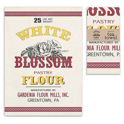 White Blossom Flour Tea Towel - Set of Four