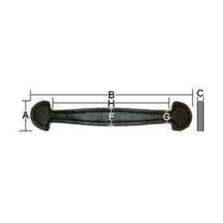 Economy Grade Black LEATHER TRUNK HANDLE