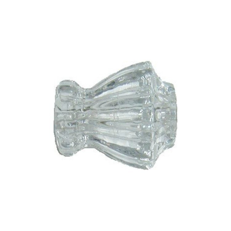 Front Mount Clear Glass KNOB with Nickel Plated Bolt and Nut