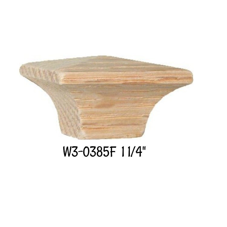 Square OAK Wood Grain Knob - 1-1/4